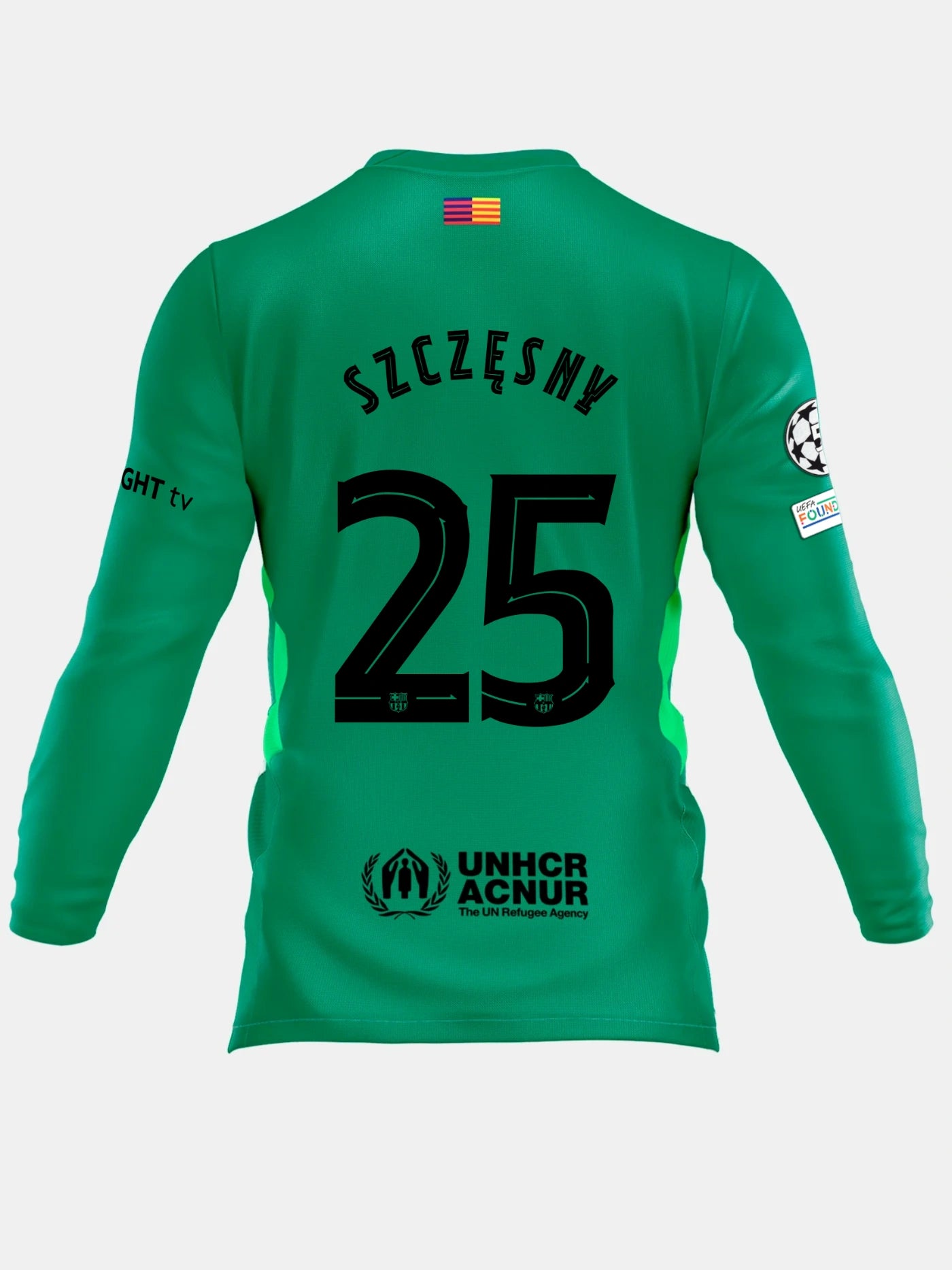 Green sports jersey with 'Szczęsny' and number '25' on the back.