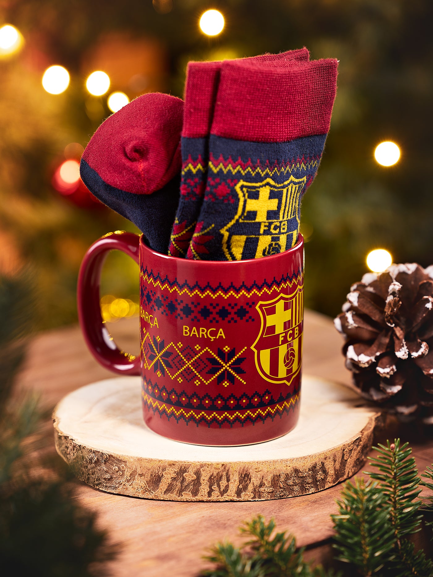 Christmas Pack Mug + Socks FC Barcelona