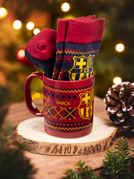 Coffret de Noël Tasse + Chaussettes FC Barcelone