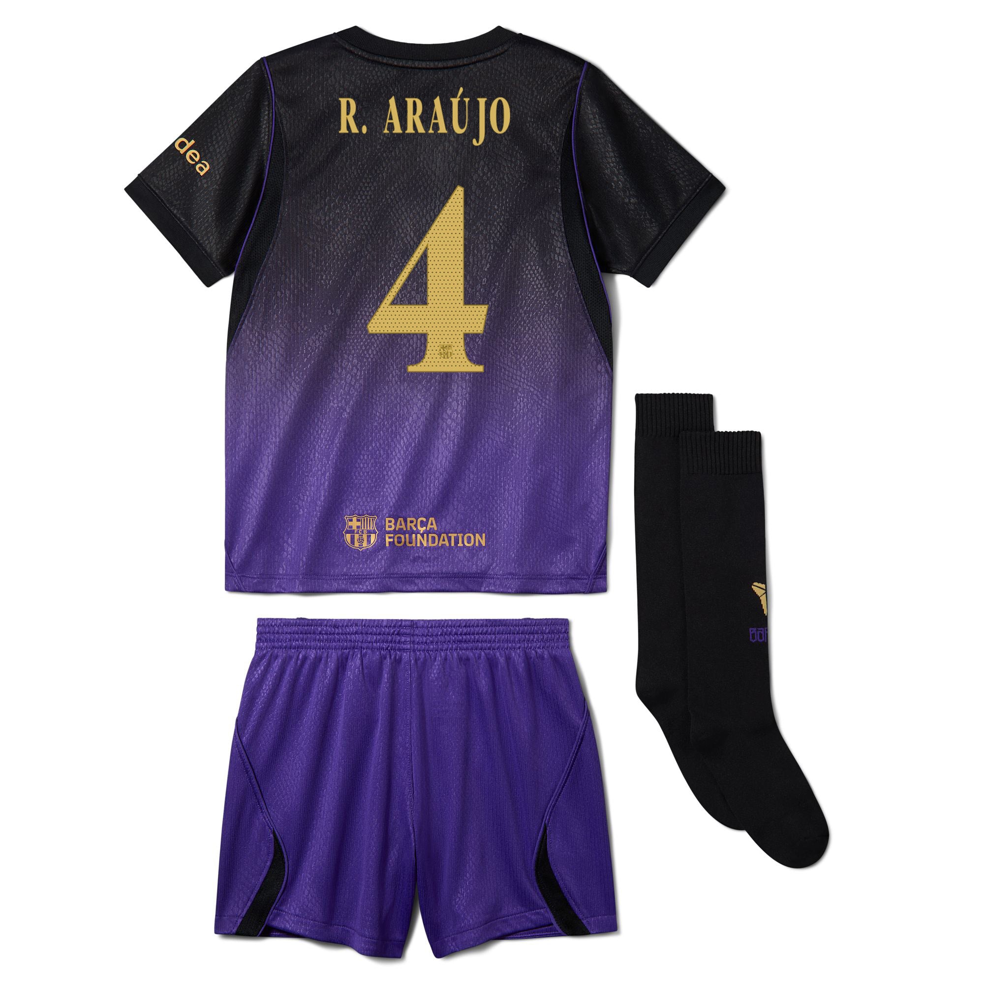 R. ARAUJO | Conjunto niño/a pequeño/a segunda equipación 26/27 FC Barcelona x Kobe Bryant