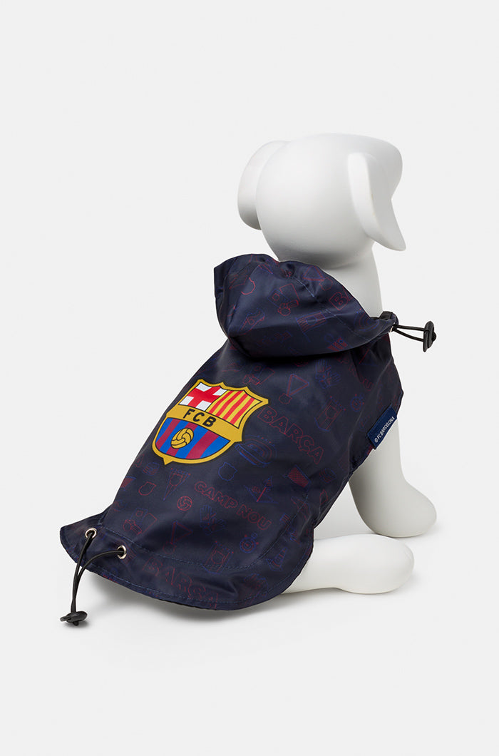 Impermeable capucha para perros FC Barcelona