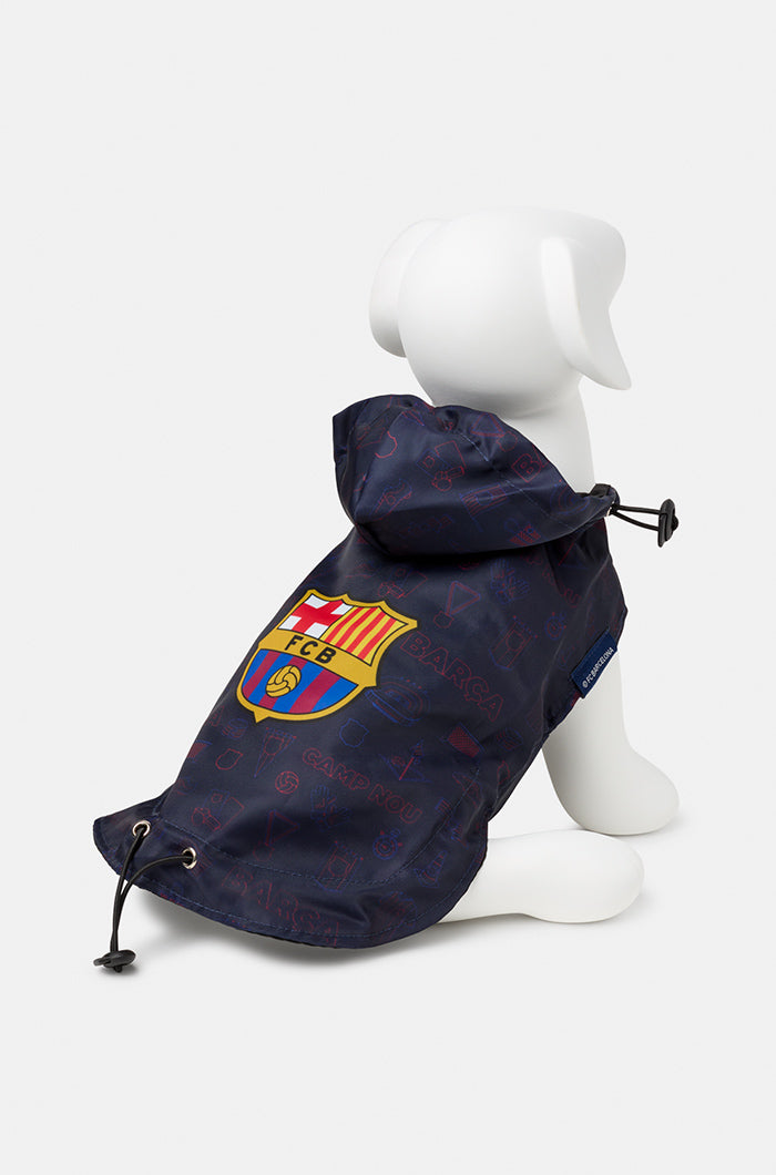 Impermeable capucha para perros FC Barcelona
