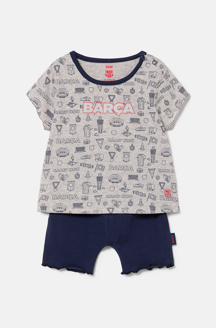 Pijama algodón niña FC Barcelona - Bebé