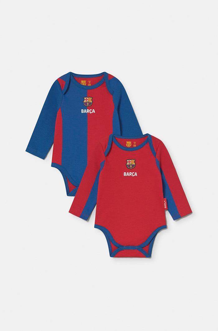 Set of two retro cotton Barça bodysuits – Baby