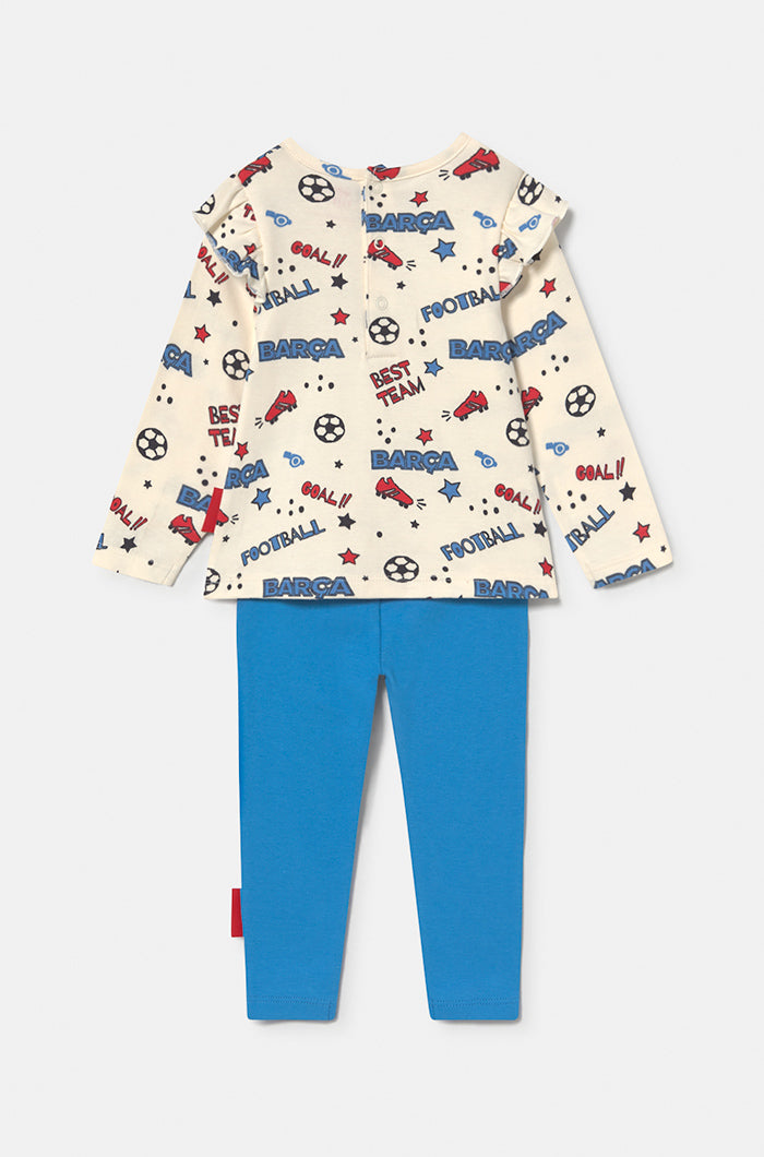 Conjunto de camiseta y leggings algodón Barça – Bebé