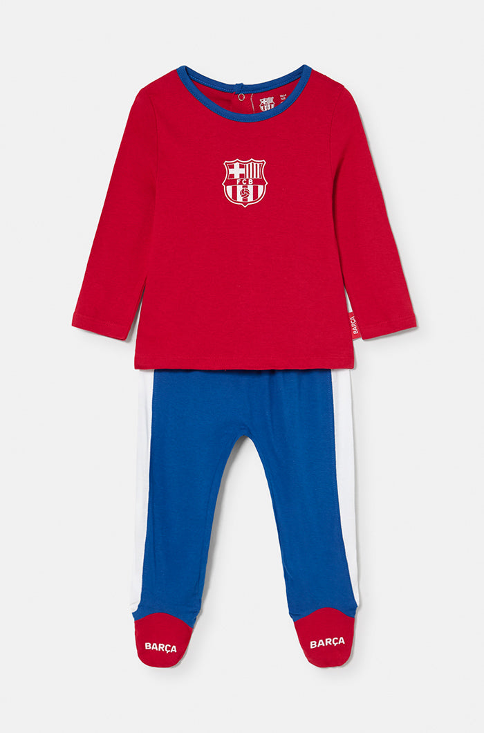 Conjunto de camiseta y polaina algodón Barça – Bebé