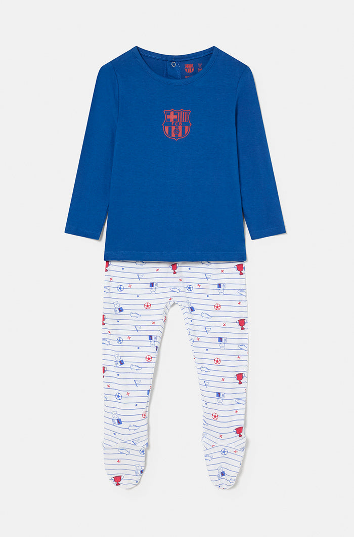 Conjunto de camiseta y polaina algodón Barça – Bebé
