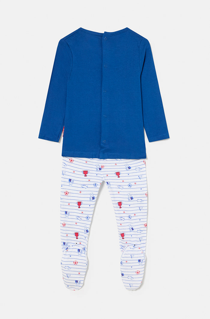 Ensemble t-shirt et pantalon à pieds en coton Barça – Bébé