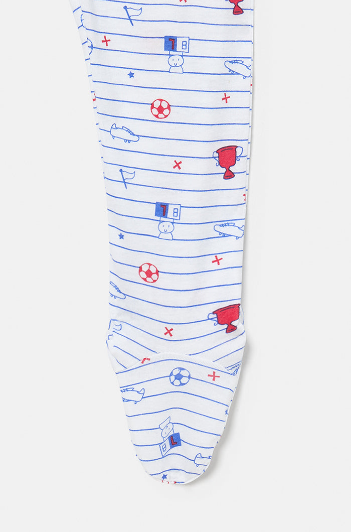 Ensemble t-shirt et pantalon à pieds en coton Barça – Bébé