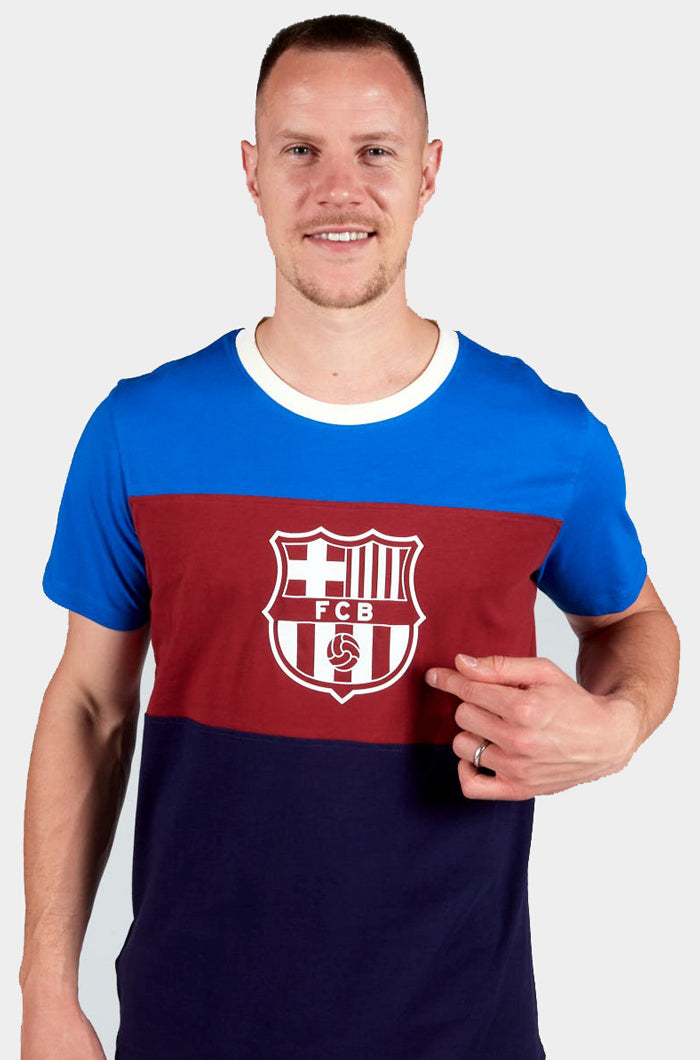 Camisetas, Camiseta manga larga tricolor Granate