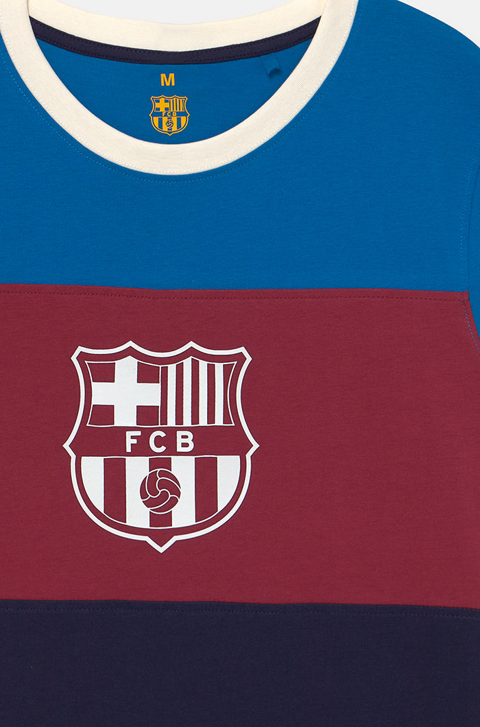  T-shirt tricolore écusson Barça 
