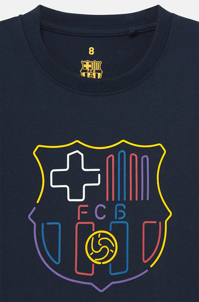 Mehrfarbiges T-Shirt mit Wappen von Barça - Junior