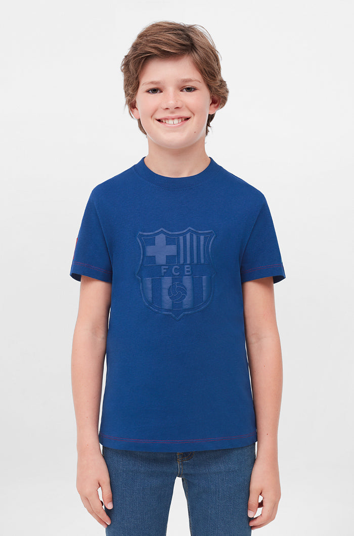 Camiseta escudo azul Barça - Junior
