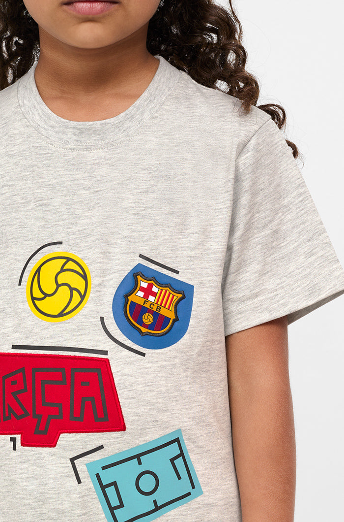 Camiseta gris Barça - Junior