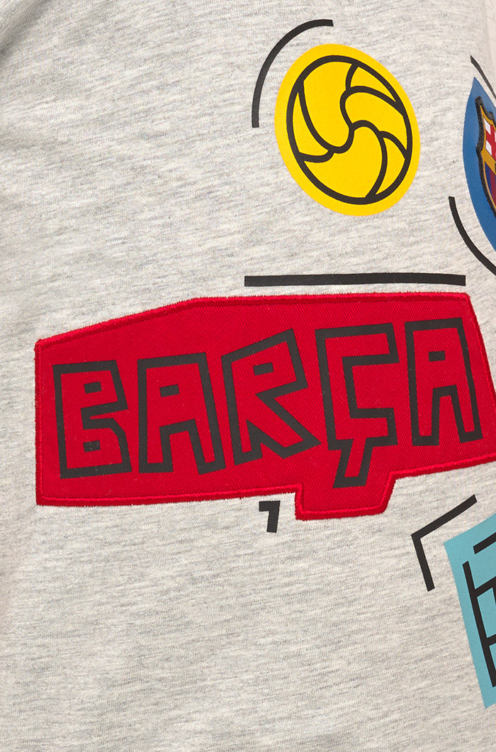 T-shirt gris Barça - Junior
