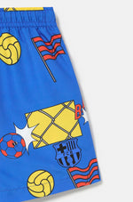 Maillot de bain bleu motifs Barça - Junior
