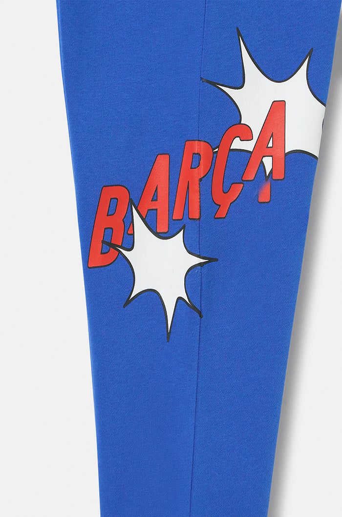 Pantalon bleu motifs Barça - Junior