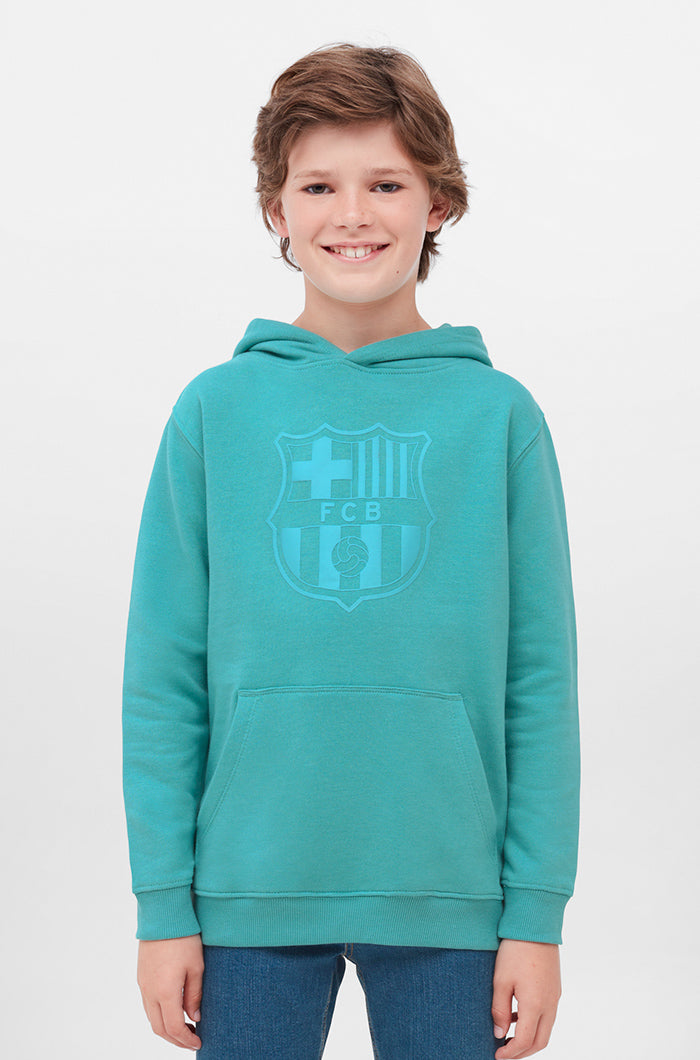 Barça sky blue crest hoodie - Junior