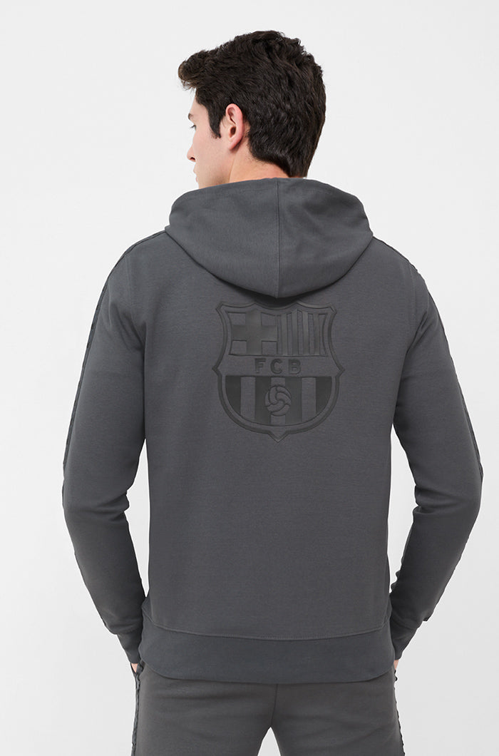 Sweat-shirt à capuche gris Barça