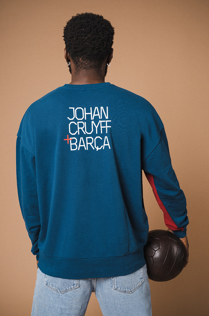 Sweat bleu Barça + Cruyff
