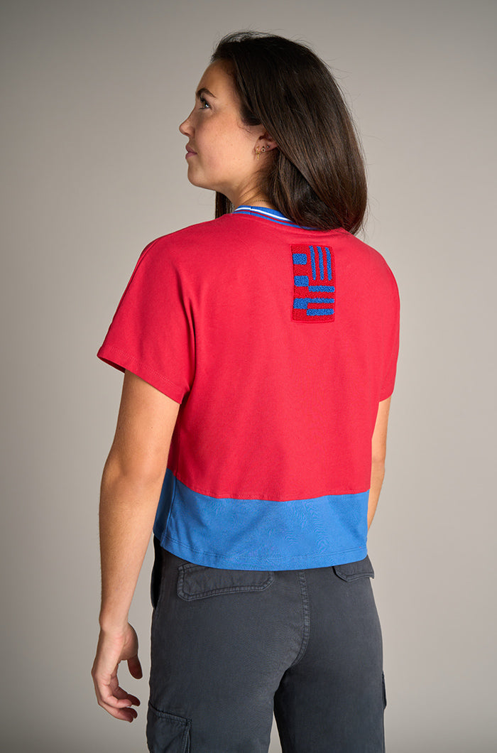 Camiseta crop azulgrana Barça – Mujer