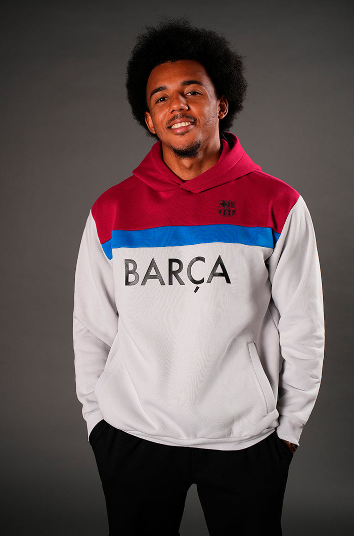 Icon Sports FC Barcelona Pullover Hoodie - Officially Licensed Soccer Sweater With Kangaroo Pocket