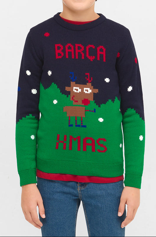 Christmas jumper Junior reindeer FC Barcelona