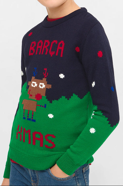 Christmas jumper Junior reindeer FC Barcelona