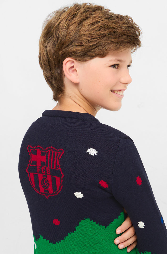 Christmas jumper reindeer FC Barcelona - Junior