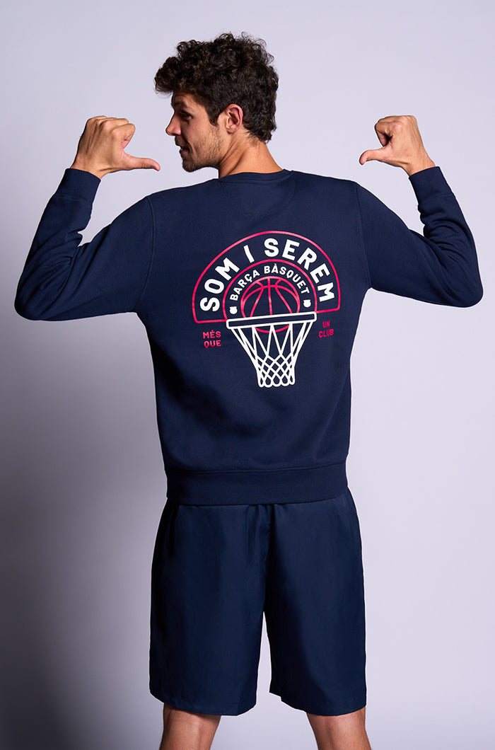 Marineblaues Basketball-Sweatshirt von Barça