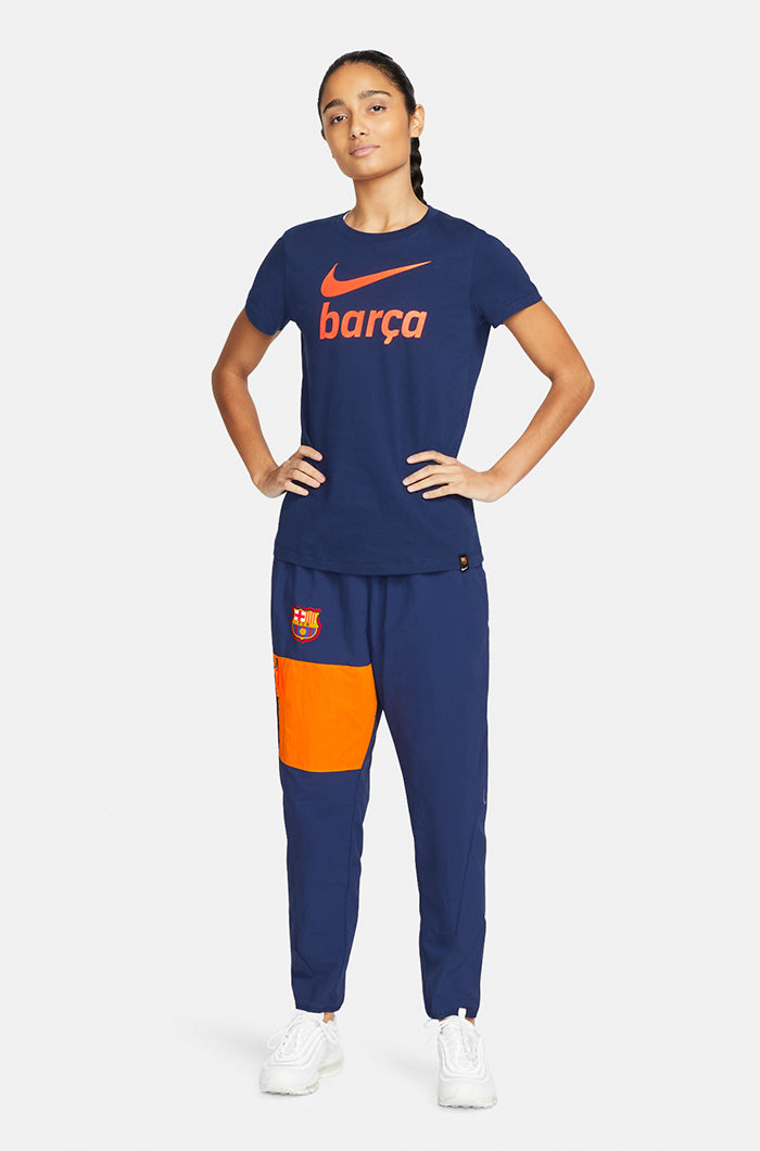 Marineblaues T-Shirt Barça Nike – Damen