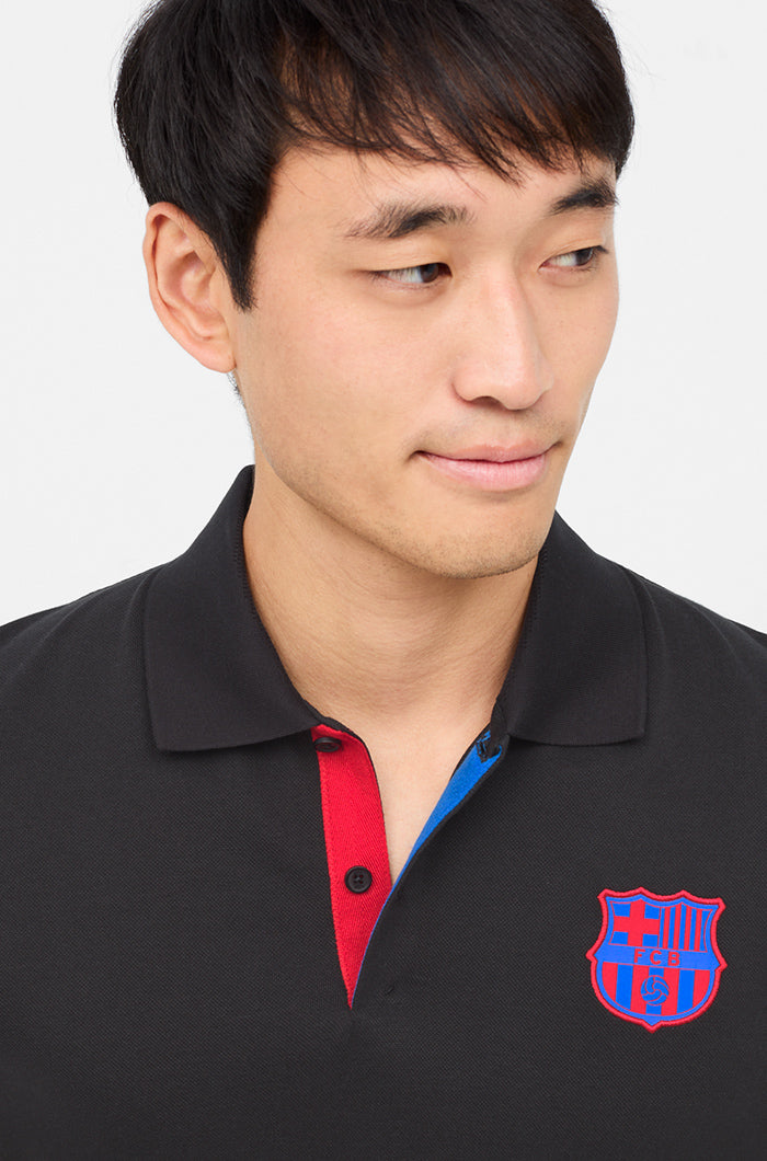 Polo with Nike crest black – Barça Official Store Spotify Nou