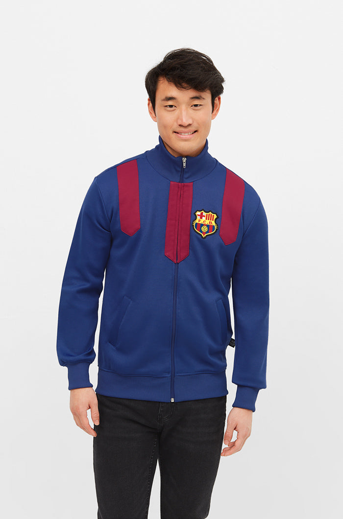 Vintage-Zip-Sweatshirt FC Barcelona