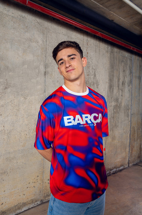 T-shirt imprimé rouge écusson Barça