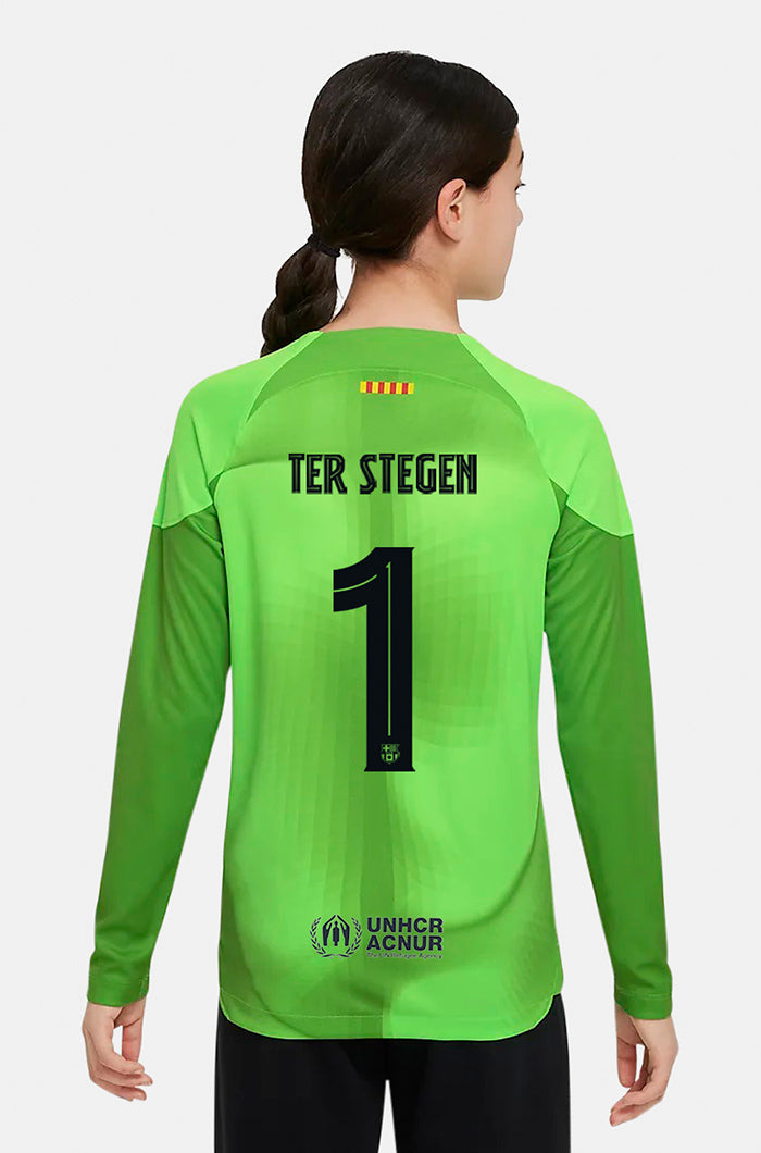 FC Barcelona Goalkeeper green shirt 22/23 - Junior - TER STEGEN