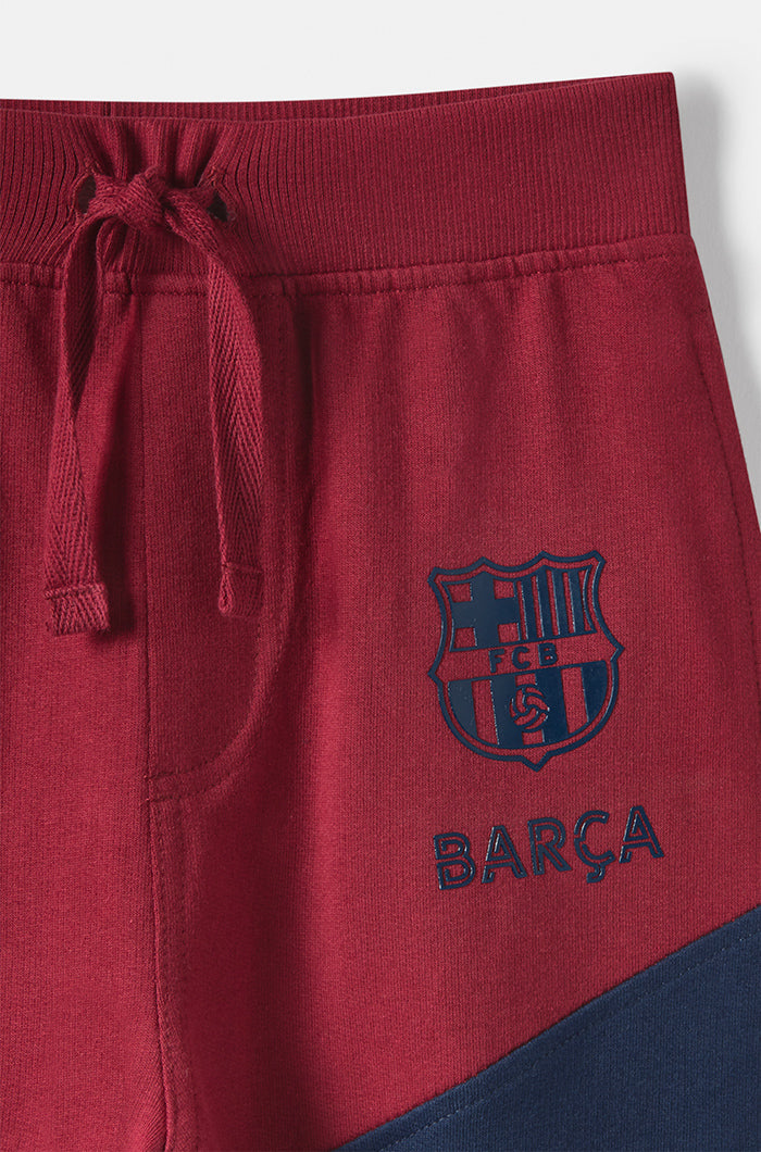 Pantaló esportiu bicolor amb escut FC Barcelona - Nen