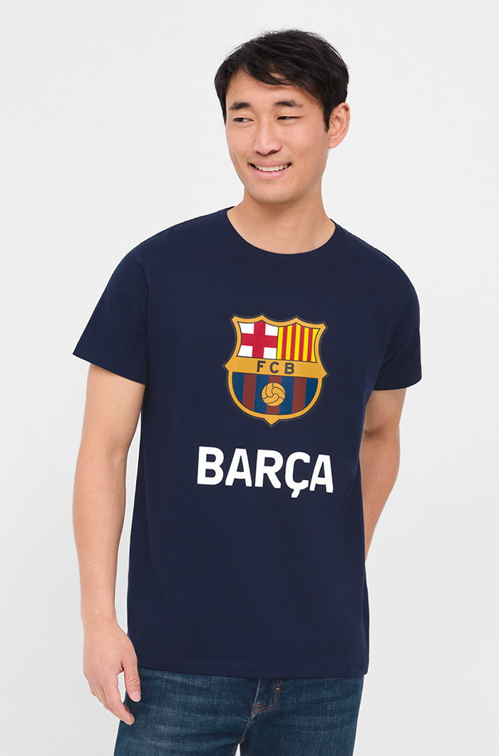 FC Barcelona shirt with team crest – Marine blue