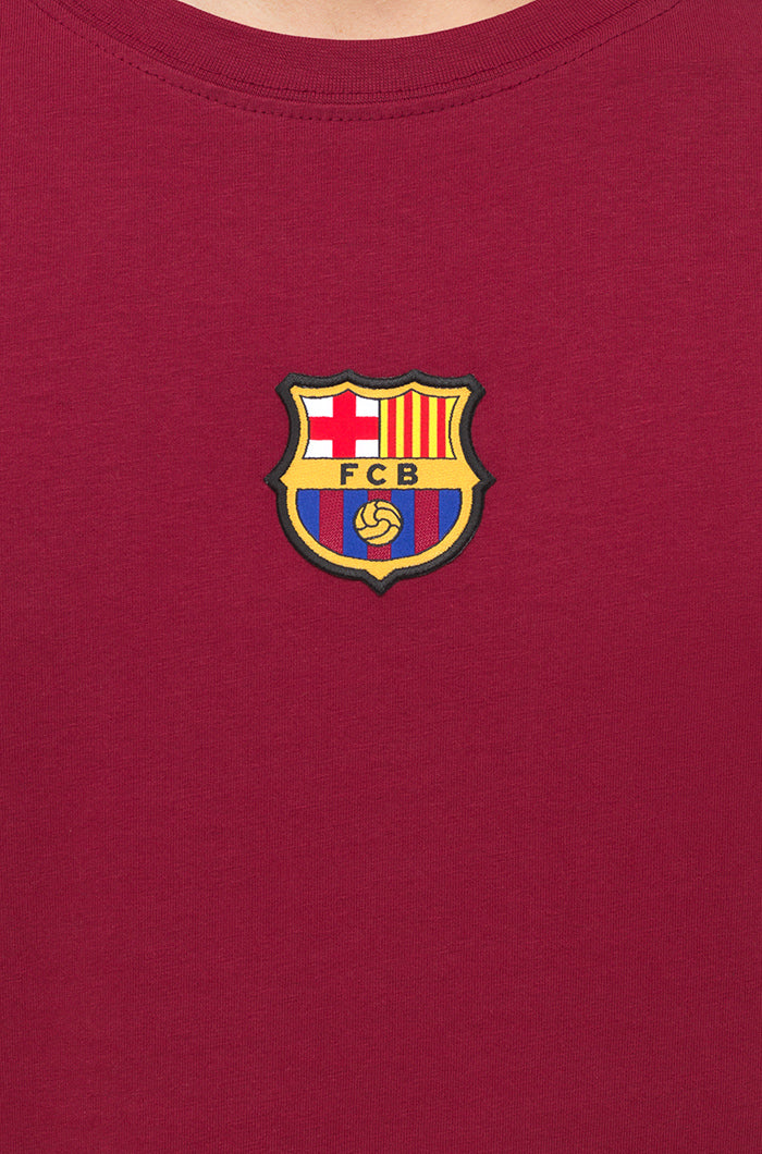 T-shirt crest maroon Barça