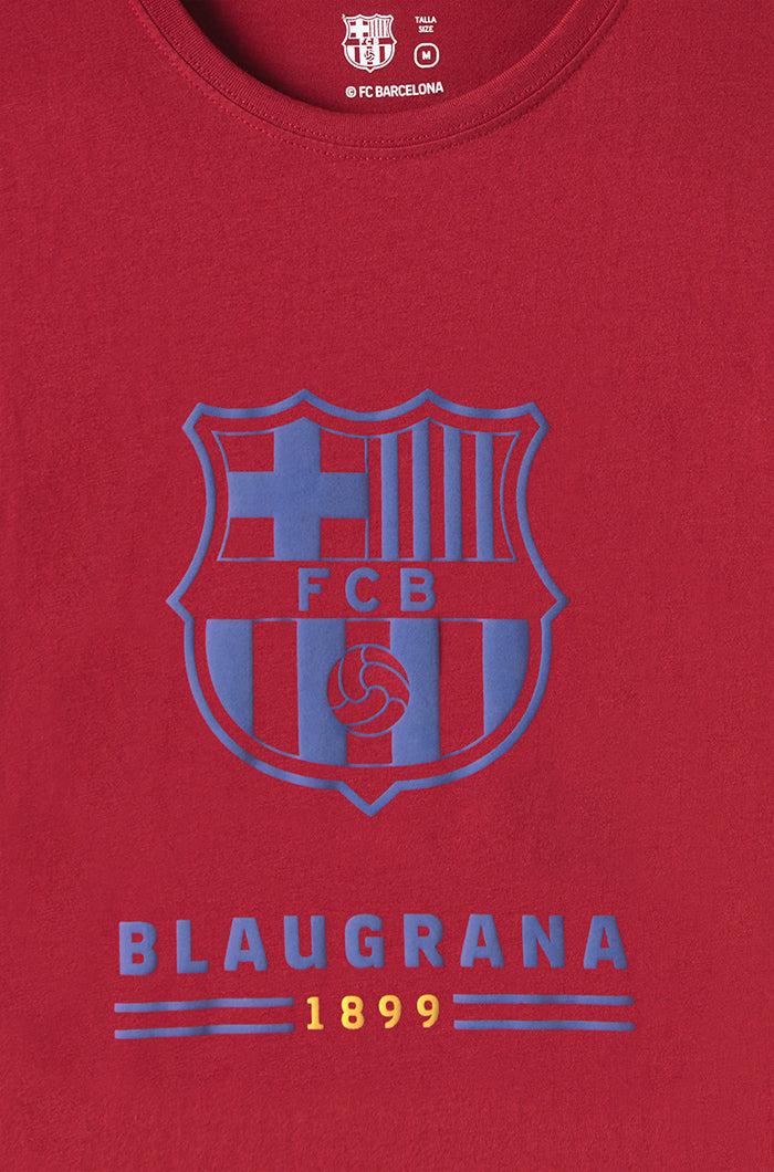 T-Shirt mit FC Barcelona-Wappen - Granatrot