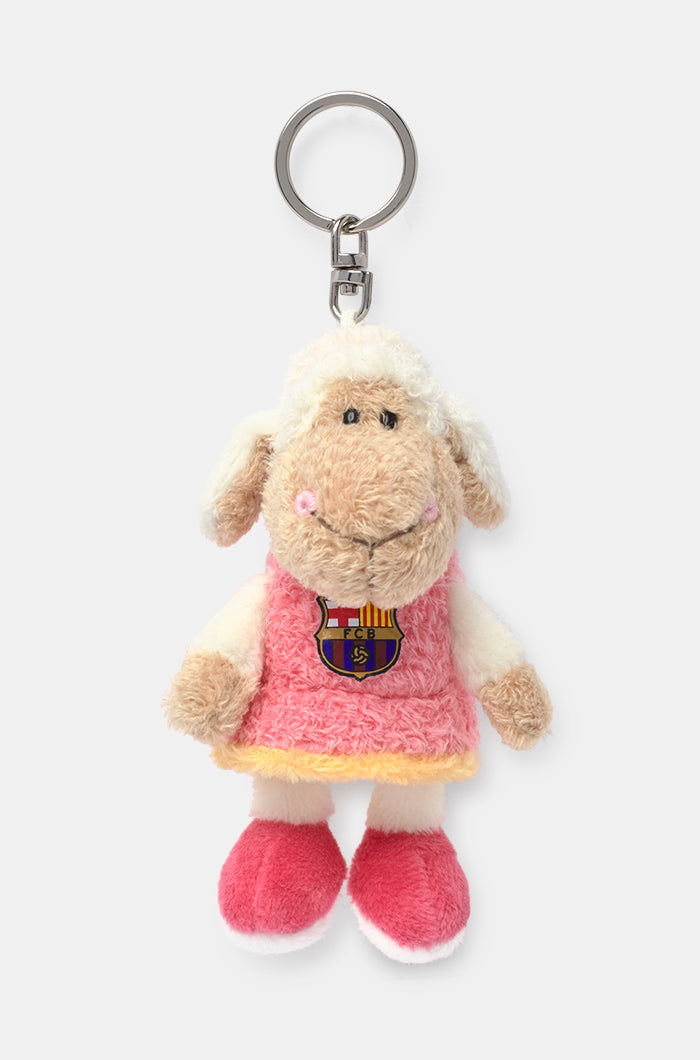 Porte-clés petit mouton en peluche - FC Barcelone