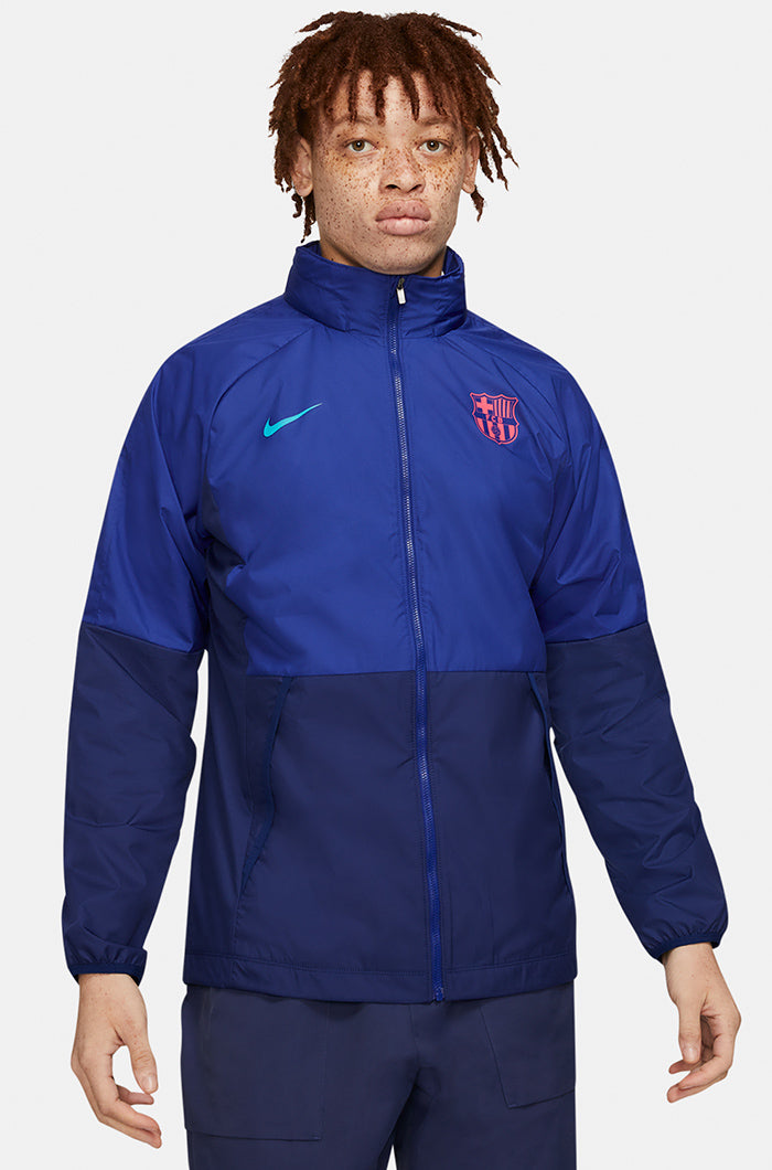 FC Barcelona blue waterproof jacket – Barça Official Store Spotify Camp Nou