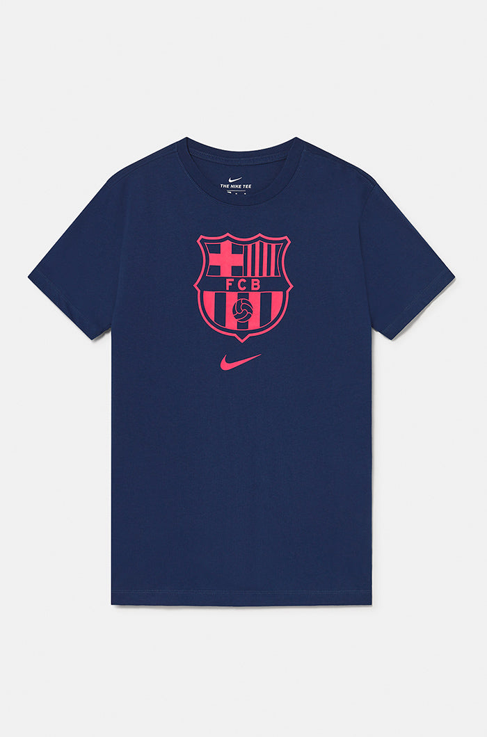 FC Barcelona shirt with team crest in navy blue