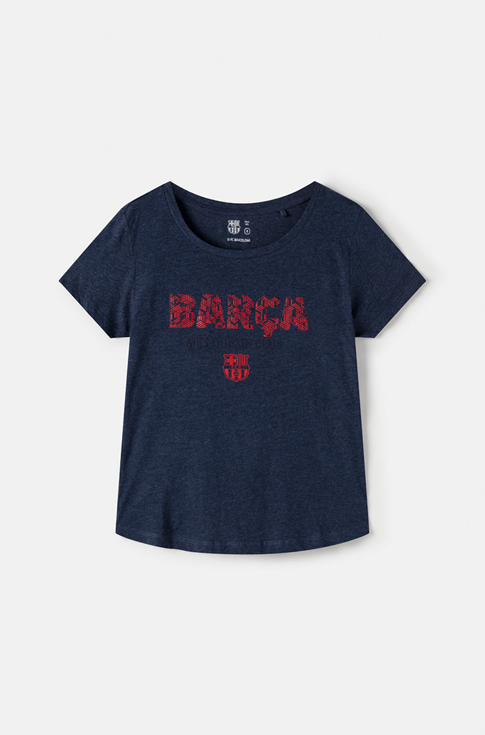 T-Shirt „Més que un club“ - Jeansblau