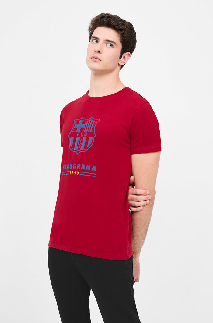 Camiseta escudo FC Barcelona - Granate