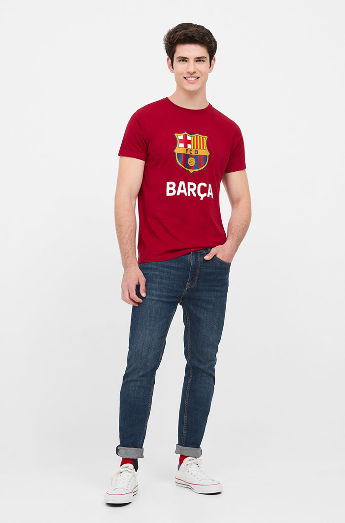 T-shirt à écusson FC Barcelone - Grenat