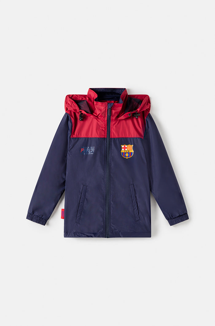FC Barcelona Hooded waterproof jacket – Boys