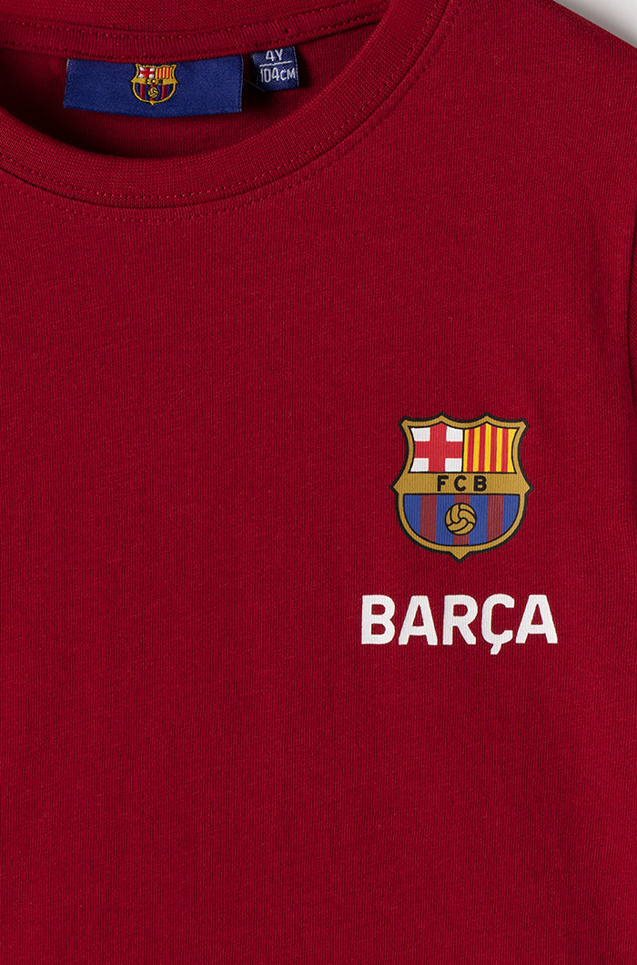FC Barcelona 1899 maroon shirt with team crest – Boys