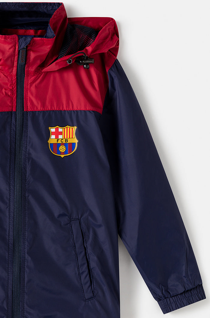 Jaqueta impermeable amb caputxa FC Barcelona - Nen