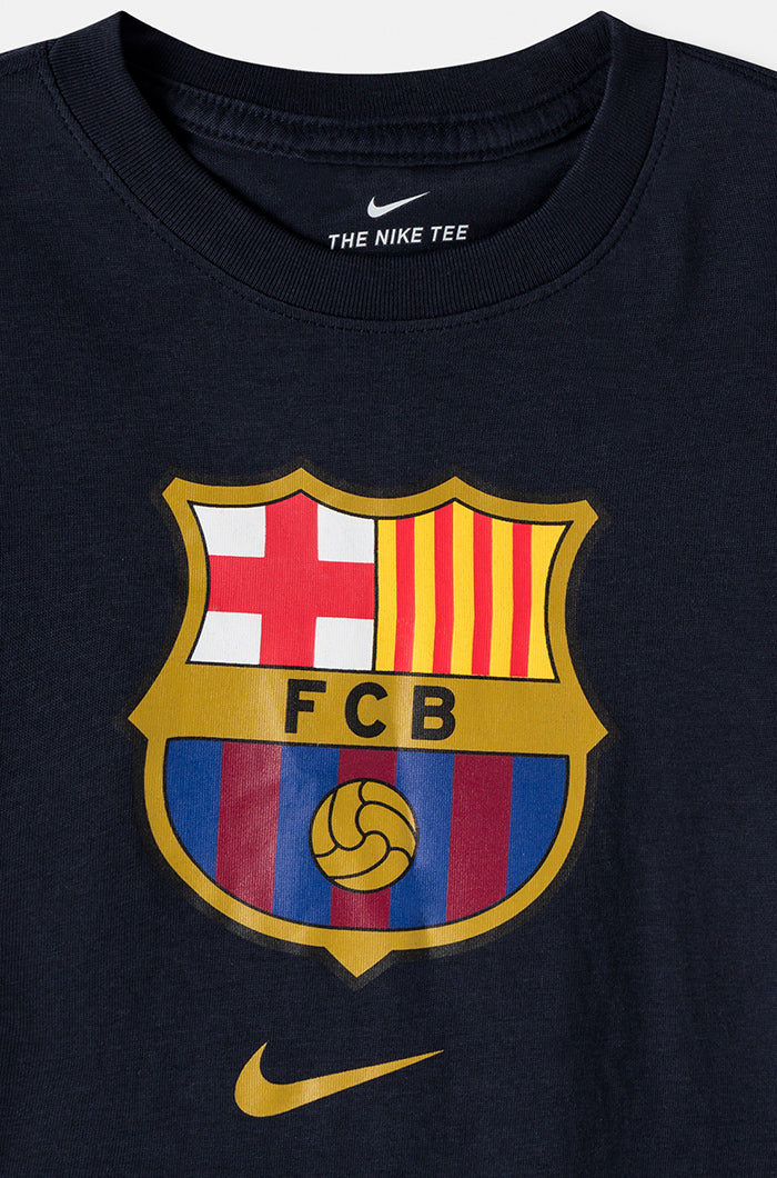 T-shirt bleu à écusson FC Barcelone - Junior