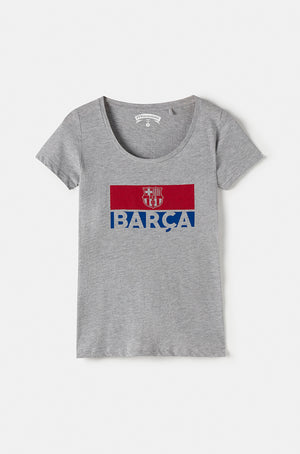FC Barcelona shirt with team crest and logo – Mottled grey